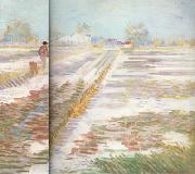 Vincent Van Gogh Landscape with Snow (nn04) oil painting picture wholesale